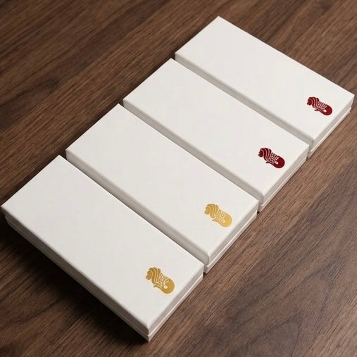 Bundle of 2 Red and 2 Gold Merlion Decorations with Gift Boxes